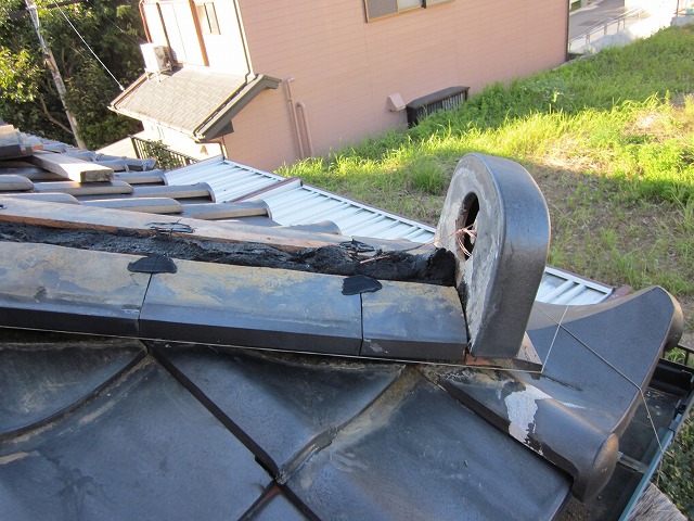 南蛮漆喰を補填